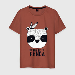 Футболка хлопковая мужская Wild panda, цвет: кирпичный