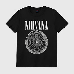 Футболка хлопковая мужская Nirvana circle, цвет: черный