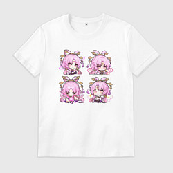 Футболка хлопковая мужская Фу Сюань стикеры, цвет: белый