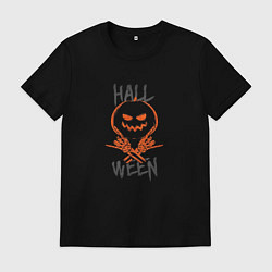 Футболка хлопковая мужская Halloween cool boy, цвет: черный