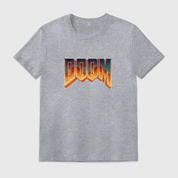 Футболка хлопковая мужская Дум лого, цвет: меланж