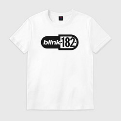 Футболка хлопковая мужская Blink 182 rock band, цвет: белый