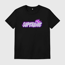 Футболка хлопковая мужская Supervive logo, цвет: черный