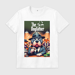 Футболка хлопковая мужская Дог Корлеоне крёстный отец мафии, цвет: белый
