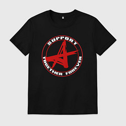 Футболка хлопковая мужская Алиса support, цвет: черный