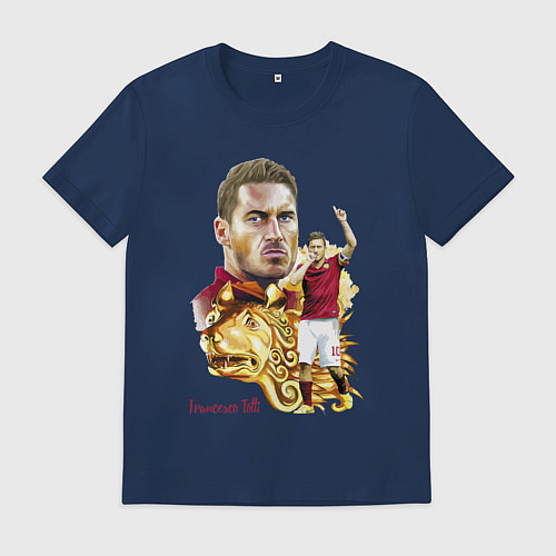 Мужская футболка Франческо Тотти капитан Ромы - Италия / Тёмно-синий – фото 1
