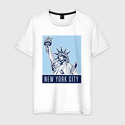 Футболка хлопковая мужская New York style, цвет: белый