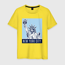 Футболка хлопковая мужская New York style, цвет: желтый