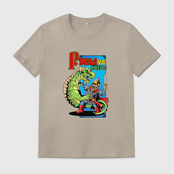 Футболка хлопковая мужская Русы и ящеры, цвет: миндальный