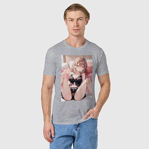 Мужская футболка Девушка секси / Меланж – фото 3