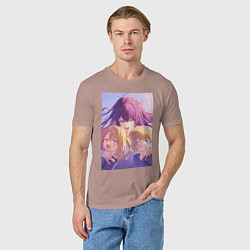 Футболка хлопковая мужская Ребёнок идола Ай Хосино, цвет: пыльно-розовый — фото 2