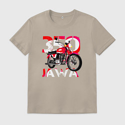 Футболка хлопковая мужская Ява 350 мечта детства, цвет: миндальный