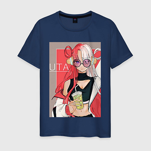 Мужская футболка Ван-Пис Ута / Тёмно-синий – фото 1