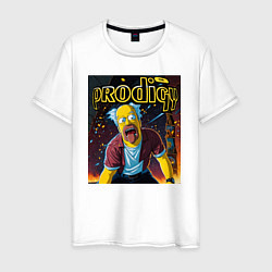 Футболка хлопковая мужская Prodigy by Homer Simpson, цвет: белый
