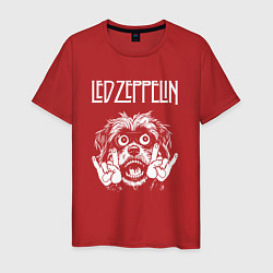 Футболка хлопковая мужская Led Zeppelin rock dog, цвет: красный