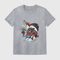 Футболка хлопковая мужская Angry snowman, цвет: меланж