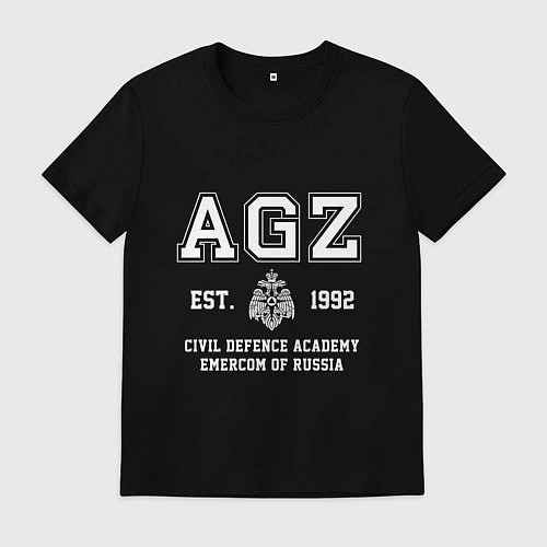 Мужская футболка Академия Гражданской Защиты МЧС России / Черный – фото 1
