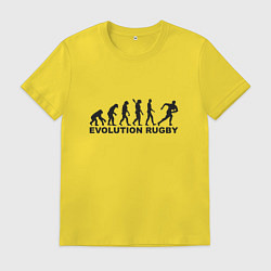 Футболка хлопковая мужская Эволюция регби, цвет: желтый