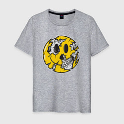 Футболка хлопковая мужская Smile skull, цвет: меланж