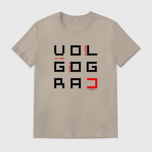 Мужская футболка Волгоград Пиксель / Миндальный – фото 1