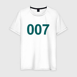 Футболка хлопковая мужская 007 - Игра в кальмара, цвет: белый