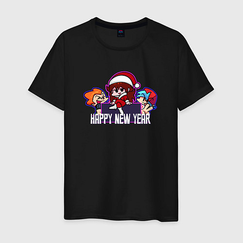 Мужская футболка Friday Night Funkin - New Year / Черный – фото 1
