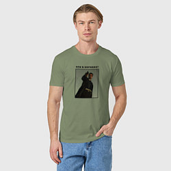 Футболка хлопковая мужская Что в коробке Брэд Питт, цвет: авокадо — фото 2