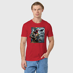 Футболка хлопковая мужская Hyper shark monster swat - ai art fantasy, цвет: красный — фото 2