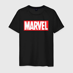 Футболка хлопковая мужская Marvel logo, цвет: черный