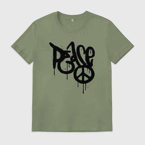 Мужская футболка Graffiti peace / Авокадо – фото 1