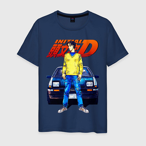 Мужская футболка Такуми & АЕ86 / Тёмно-синий – фото 1