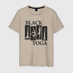 Футболка хлопковая мужская Yoga black, цвет: миндальный