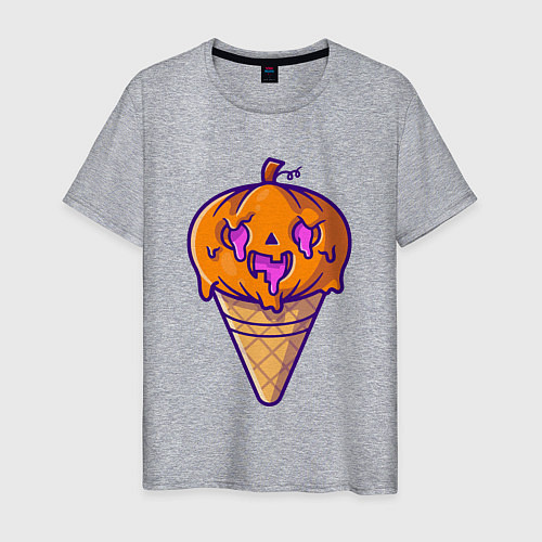 Мужская футболка Ice cream pumpkin / Меланж – фото 1