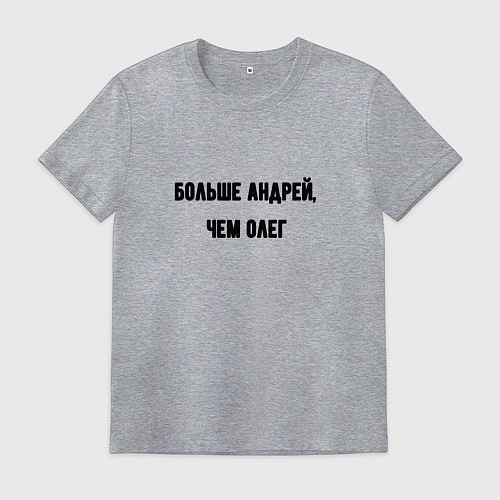 Мужская футболка Больше Андрей чем Олег / Меланж – фото 1