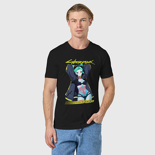Мужская футболка Сyberpunk rebecca / Черный – фото 3