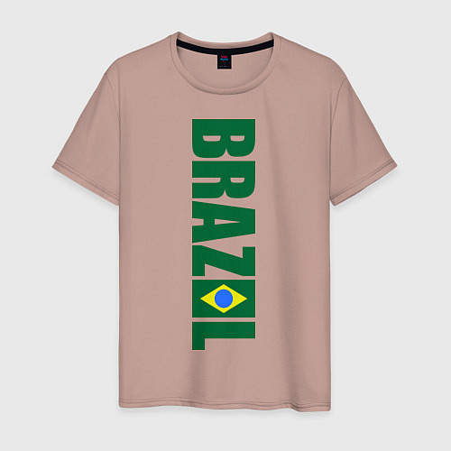 Мужская футболка Brazil Football / Пыльно-розовый – фото 1