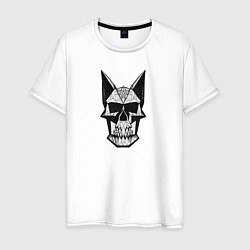 Футболка хлопковая мужская Skull symbol, цвет: белый