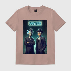 Футболка хлопковая мужская Rick and Morty godfathers of the multiverse, цвет: пыльно-розовый