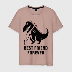 Футболка хлопковая мужская Godzilla best friend, цвет: пыльно-розовый