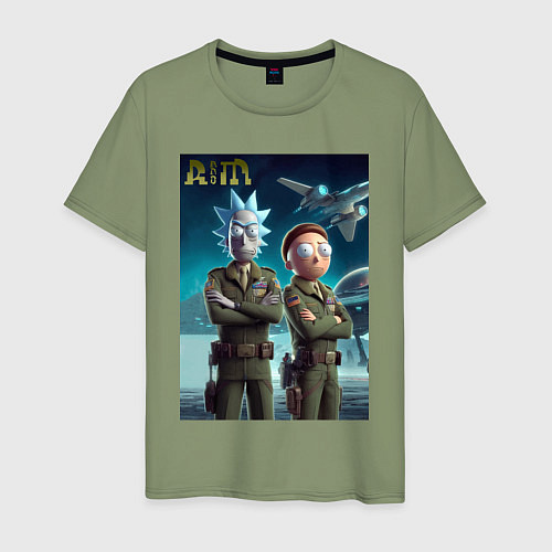 Мужская футболка Rick and Morty - air force нейроарт / Авокадо – фото 1