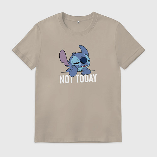 Мужская футболка Not today Stitch / Миндальный – фото 1