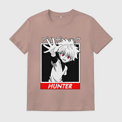 Футболка хлопковая мужская Хантер Килуа Золдик, цвет: пыльно-розовый