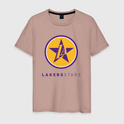 Футболка хлопковая мужская Lakers stars, цвет: пыльно-розовый