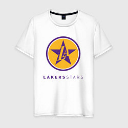 Футболка хлопковая мужская Lakers stars, цвет: белый