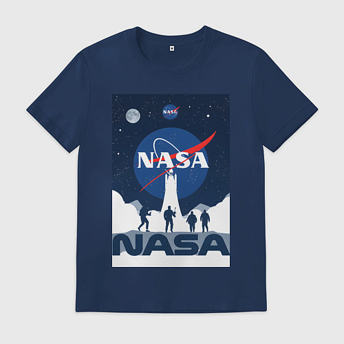 Мужская футболка NASA открытия / Тёмно-синий – фото 1