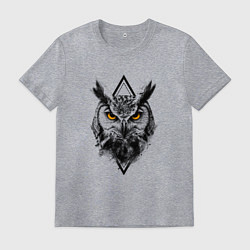 Футболка хлопковая мужская Ушастая сова, цвет: меланж