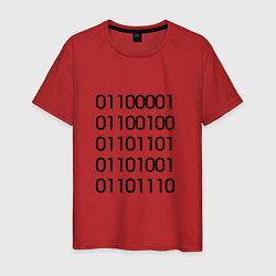 Футболка хлопковая мужская Admin бинарный код, цвет: красный
