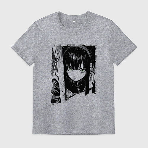 Мужская футболка Девушка с блеклым взглядом / Меланж – фото 1