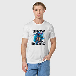 Футболка хлопковая мужская Snow board, цвет: белый — фото 2