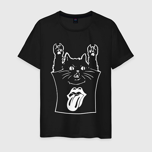 Мужская футболка Rolling Stones - cat rock / Черный – фото 1